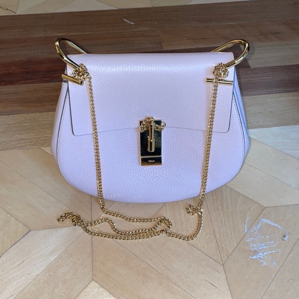 Authentic Chloe soft Pink and Gold Chain crossbody bag